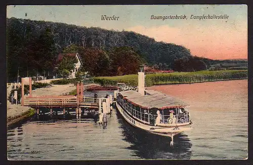 51269 AK Werder Baumgartenbrücke Dampferhaltestelle Glindow 1911