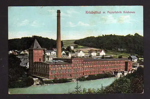 111929 AK Kriebethal Papierfabrik Kriebenau um 1910