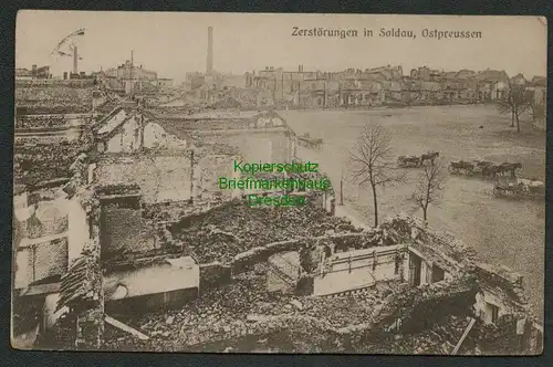 137867 AK Zerstörungen in Soldau Ostpreussen Feldpost 1915 80. Reservedivision