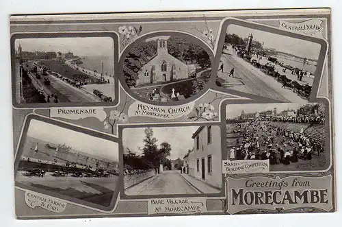 39522 AK Morecambe England Lancashire um 1910 Church Central Parade …