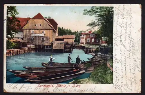 39097 AK Spreewald Mühle in Burg 1906