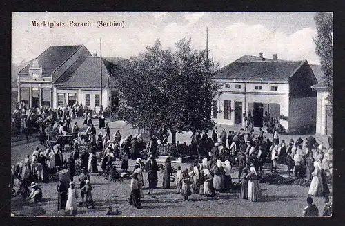 76054 AK Marktplatz Paracin Serbien 1918 Feldpost Србијe Serbie