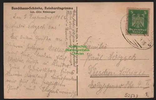 52573 AK Reinhardtsgrimma Buschhaus Schänke 1926