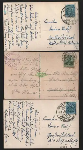 52397 3 AK Pulsnitz 1912 1956 Schwedenstein Rietscheldenkmal