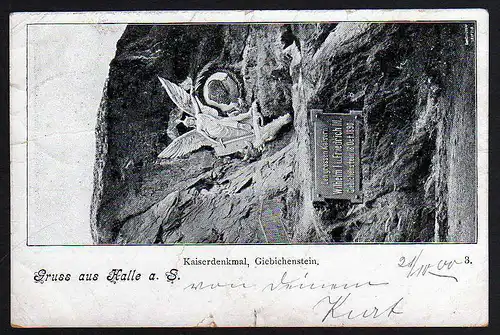 52118 AK Halle Kaiserdenkmal Giebichenstein 1900