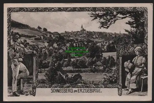 51972 AK Schneeberg m Erzgebirge Künstlerkarte 1954