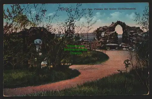51904 AK Halle Saale 1913 Auf dem Plateau der Ruine Giebichenstein