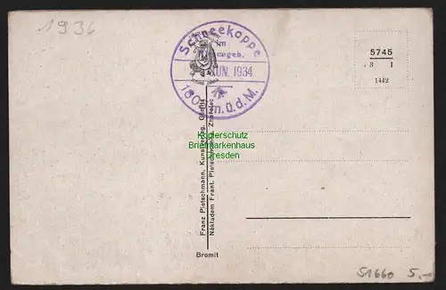 51660 AK Riesengebirge Spindlermühle Spindlerov Mlyn Schneekoppe 1934