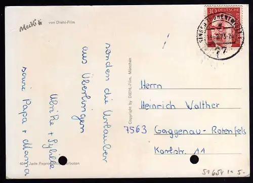 51654 AK Diehl Film München Mecki 404 Singen Hohentwiel