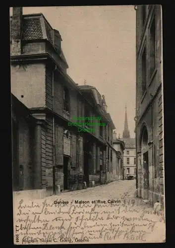 134486 AK Suisse Geneve Genf Maison et Rue Calvin 1914