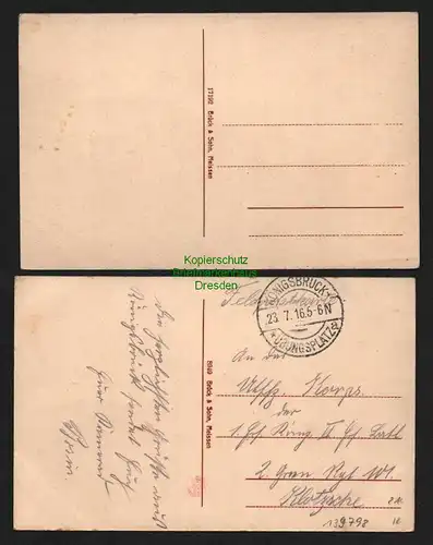 139798 2 AK Königsbrück Schlossstrasse Schuhwaren Lager Denkmal 1916