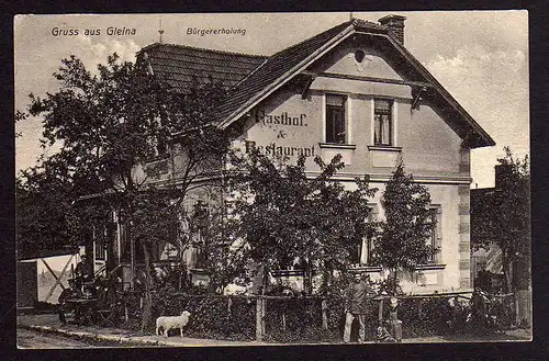50990 AK Gleina Gasthof & Restaurant Bürgererholung um 1910
