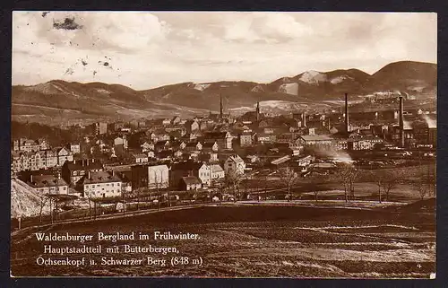 50942 AK Waldenburger Bergland Hauptstadtteil mit Butterbergen Ochsenkopf 1929