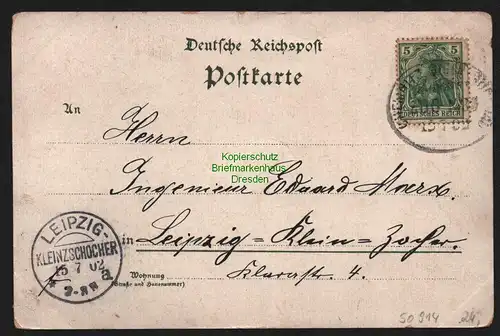 50914 AK Stauchitz Alte Poststraße Gasthof Schloss 1902