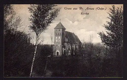50963 AK Pr. Arnau Ostpr. Kirche Vollbild um 1915