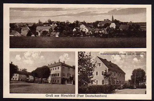 50937 AK Hirschfeld Post Deutschenbora Materialwaren um 1915