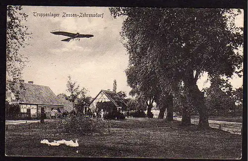 50930 AK Zossen Zehrensdorf Truppenlager Flugzeug Taube 1917