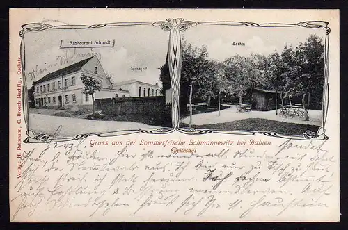 52098 AK Schmannewitz bei Dahlen 1906 Restaurant Schmid