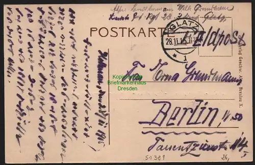 51389 AK Gologlowy Hollenau bei Glatz in Schlesien 1915 Gasthaus Postagentur Kir