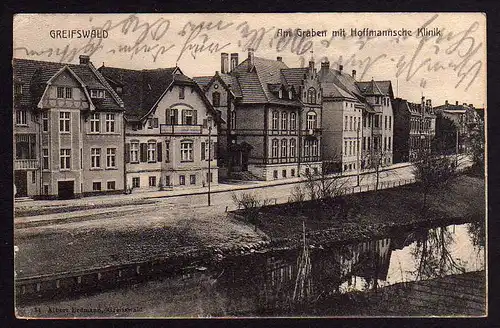 50997 AK Greifswald Am Graben mit Hoffmannsche Klinik 1912