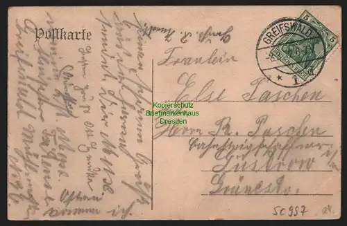 50997 AK Greifswald Am Graben mit Hoffmannsche Klinik 1912