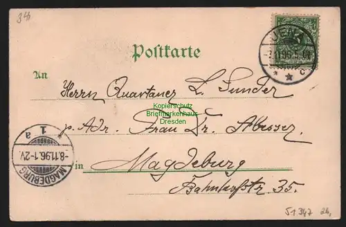 51347 AK Jena 1896 Lithzo Student Studentika Jagdhund Fuchsturm Paradies