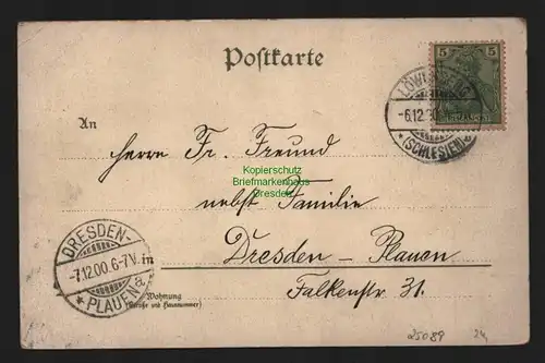 25089 AK Litho Loewenberg Schl. Kaiserl. Post Buchholz Markt Progymnasium 1900