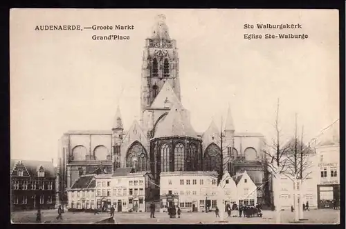 38734 AK Audenaerde Oudenaarde um 1915 Grand Place Eglise Ste-Walburge