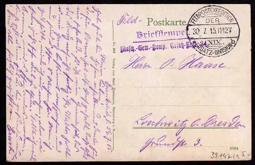 39147 AK Zorntal bei Garrebourg Lothringen Hohbarr Frankreich Feldpost 1915