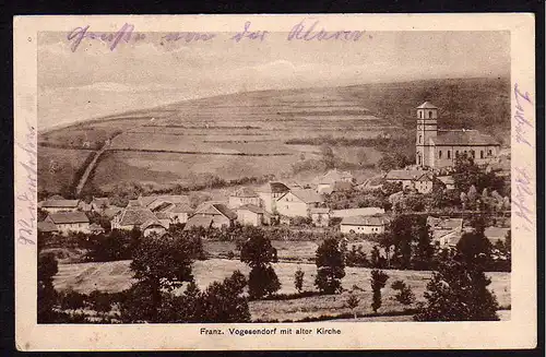 37800 AK Franz. Vogesendorf Kirche Frankreich Feldpost 1916 Verlag Straßburg i.