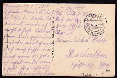 37800 AK Franz. Vogesendorf Kirche Frankreich Feldpost 1916 Verlag Straßburg i.