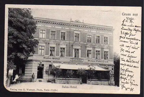 73262 AK Vietz Ostbahn bahn Hotel Reise Fuhrwerk Bischoff 1905