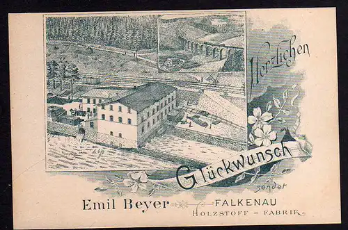 79668 AK Falkenau Vorläufer Holzstoff Fabrik Eisenbahn um 1895