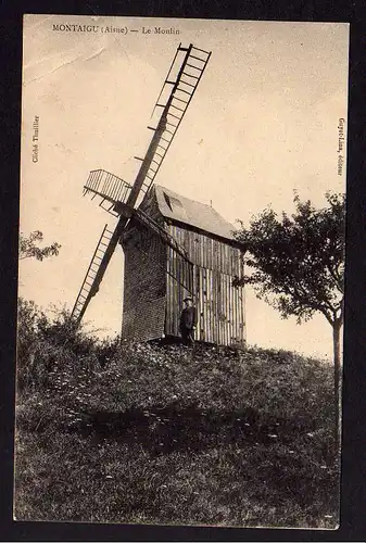 79757 AK Montaigu Aisne Le Moulin Mole Windmühle 1914