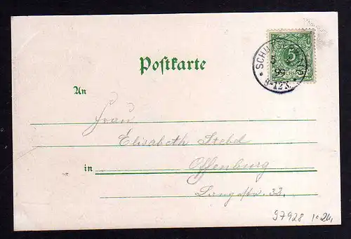 97928 AK Schutterwald Litho 1899 Gasthaus zum Ochsen Metzgerei Kirche Pfarrhaus
