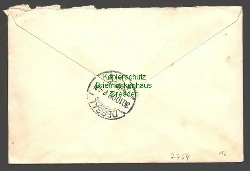 B7754 Kamerun Brief Duala 1908 an Versandhaus Lewinsohn Dessau