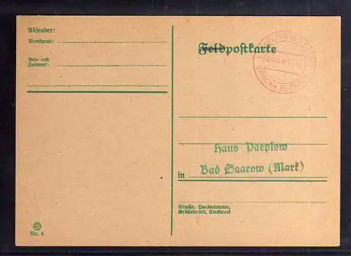 B809 SBZ Postkarte Gebühr bezahlt 1945 Velten bei Berlin