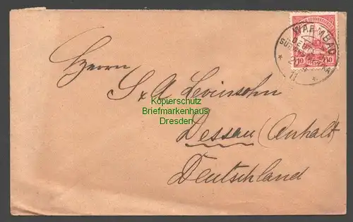 B7753 Deutsch Südwestafrika Brief Warmbad an Versandhaus Lewinsohn Dessau