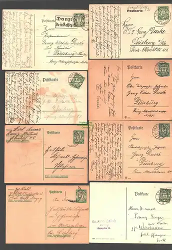 B7779 Danzig 8 Ganzsachen Postkarte Zoppot Heubude 1927 - 1935