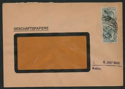 h5168 SBZ Handstempel Bezirk 14 Brief Freiberg Geschäftspapiere