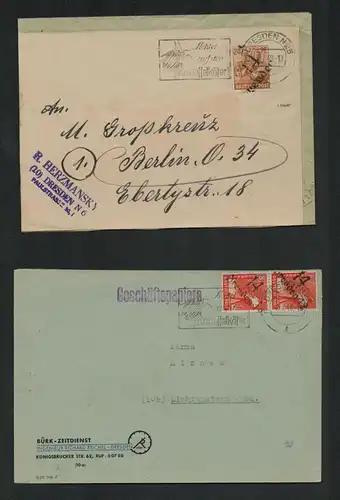 h5463 SBZ Handstempel Bezirk 14 2x Brief Dresden 12 nach Lichtenstein bzw Berlin