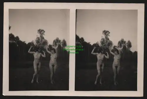 155077 AK Erotik Stereofoto um 1920 zwei Frauen