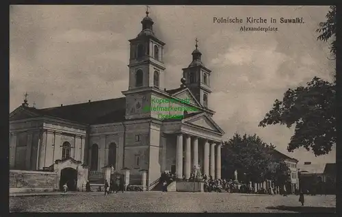 155032 AK Polnische Kirche in Suwalki Alexanderplatz Suwalken Suvalkai Ostpr.