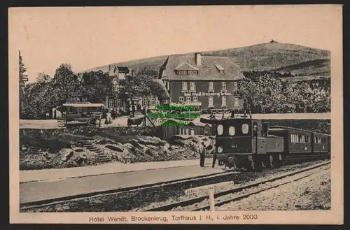 148965 AK Brockenkrug Torfhaus Hotel Wendt um 1920 Zukunftsbild im Jahre 2000