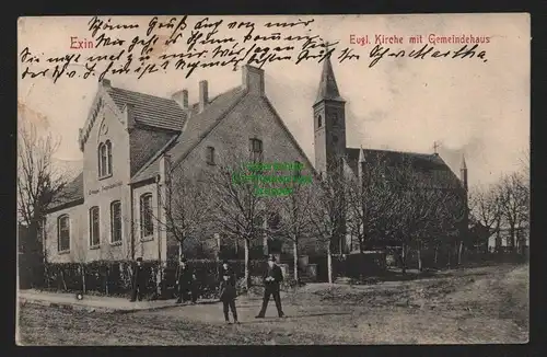 148869 AK Exin Kcynia 1909 Evgl. Kirche mit Gemeindehaus