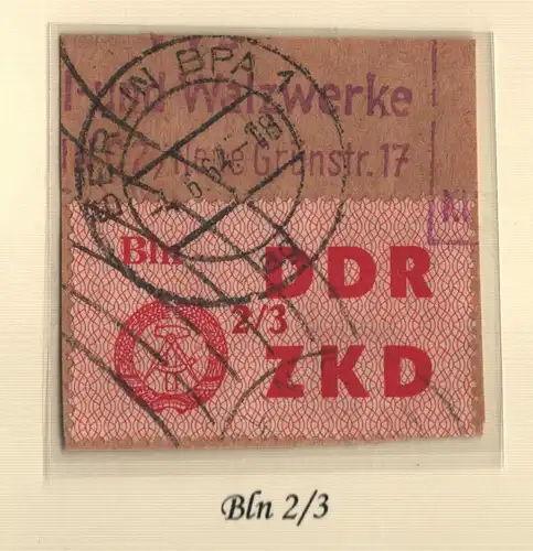 B13647 ZKD C 31 Bln 2/3  Berlin BPA 1 echt gestempelt