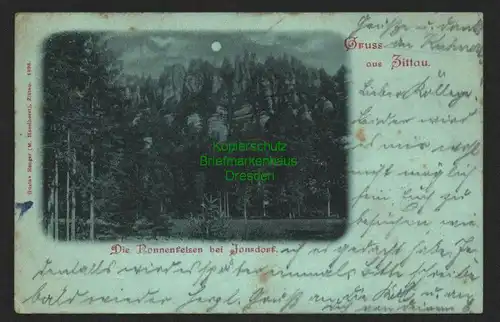 143951 AK Nonnenfelsen bei Johnsdorf Mondscheinkarte 1898
