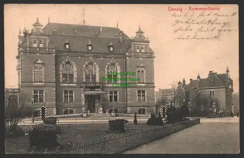 147112 AK Danzig Schellmühl um 1915 Kommandantur Feldpost