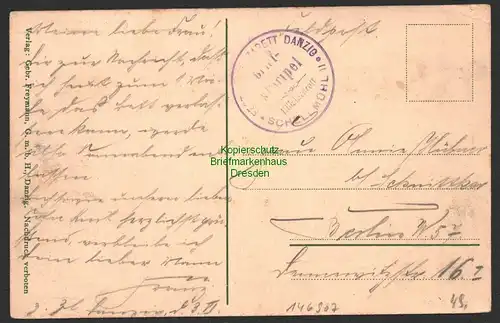 147112 AK Danzig Schellmühl um 1915 Kommandantur Feldpost