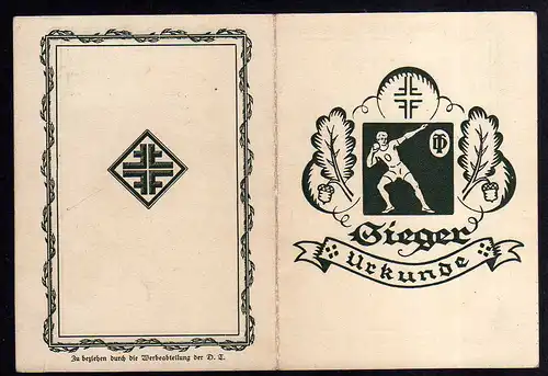 94904 AK Turn und Sportfeste 1925 Urkunde Turnen Turnverein Traventhal Urkunde D